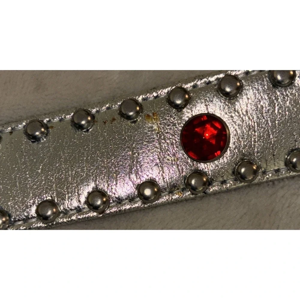 Vintage Belt Women's S/M Silver Rhinestone Belt Studded 80s Party Cowgirl 26-30
